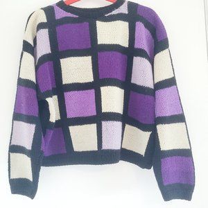 Multicolor Handknitted Wool Sweater, S-M